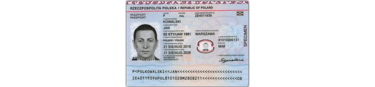 Polish passport from 2018